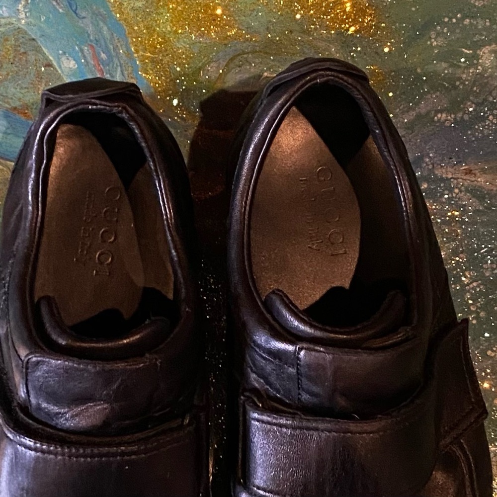 Vintage GUCCI Men's Black Leather Shoes SIZE 10 D - Picture 6 of 12